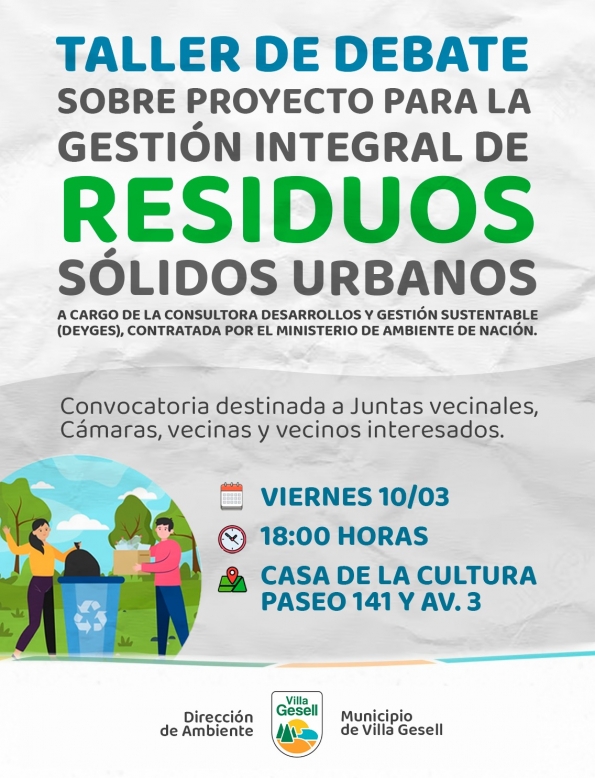TALLER DEBATE, JUNTA VECINAL: GESTIÓN INTEGRAL DE RESIDUOS URBANOS