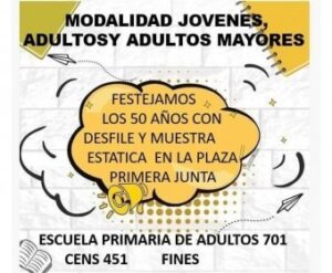 EDUCACIÓN DE ADULTOS CUMPLE 50 AÑOS: CELEBRACIÓN EN VILLA GESELL