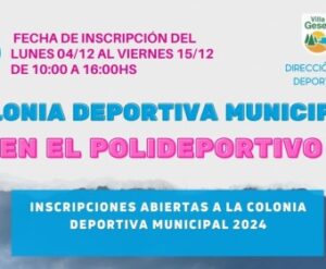 VUELVE LA COLONIA DEPORTIVA MUNICIPAL EN EL POLIDEPORTIVO DE VILLA GESELL