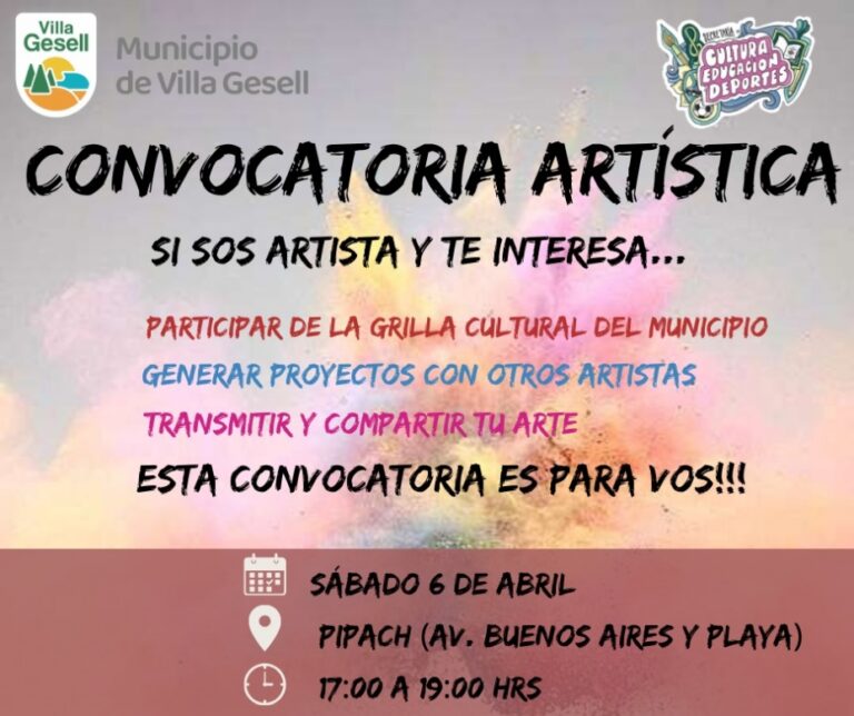 CONVOCATORIA A LOS ARTISTAS LOCALES DE VILLA GESELL