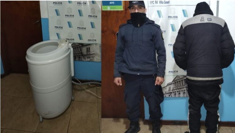 Detiene a un sujeto que habia robado un lavarropas
