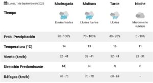 ?? Lluvias intensas y ráfagas fuertes: alerta meteorológica para este lunes