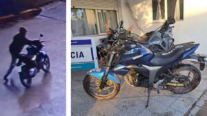 Las cámaras municipales guiaron el operativo que permitió recuperar una moto robada